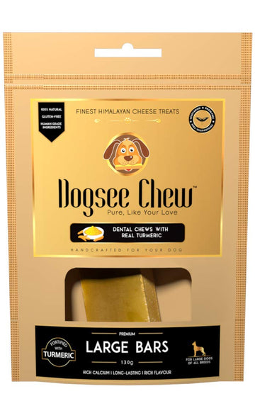 Dogsee Chew Dental Chews With Real Turmeric Premium - Large Bars